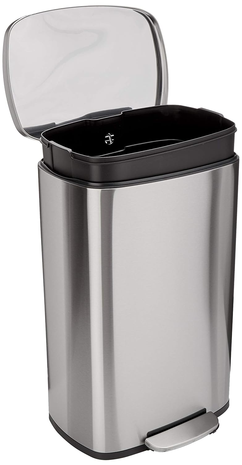 Amazon Basics Smudge Resistant Rectangular Trash Can 