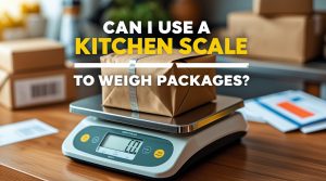 Can I use a kitchen scale to weigh packages?