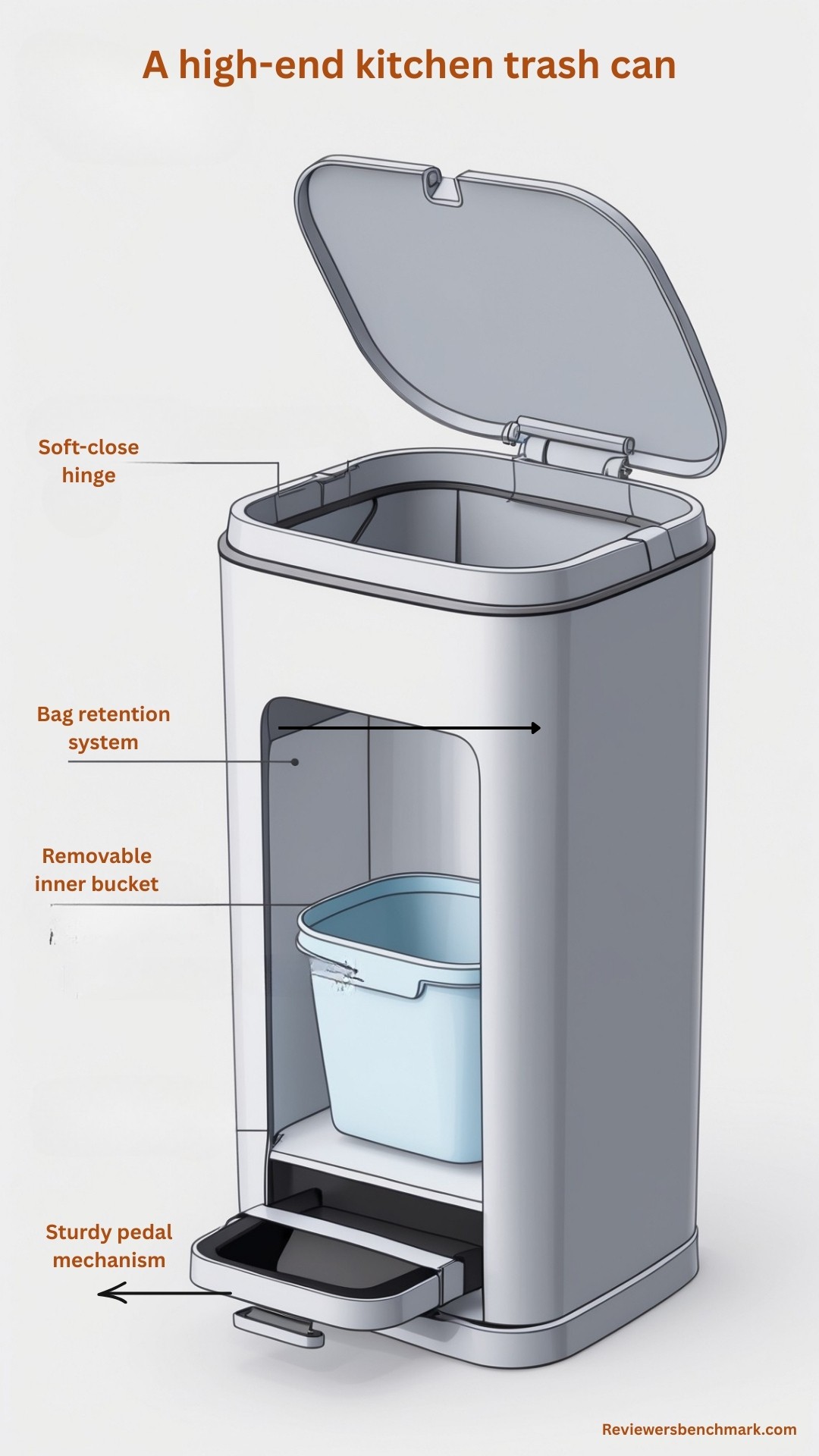 Diagram of a high-end trash can