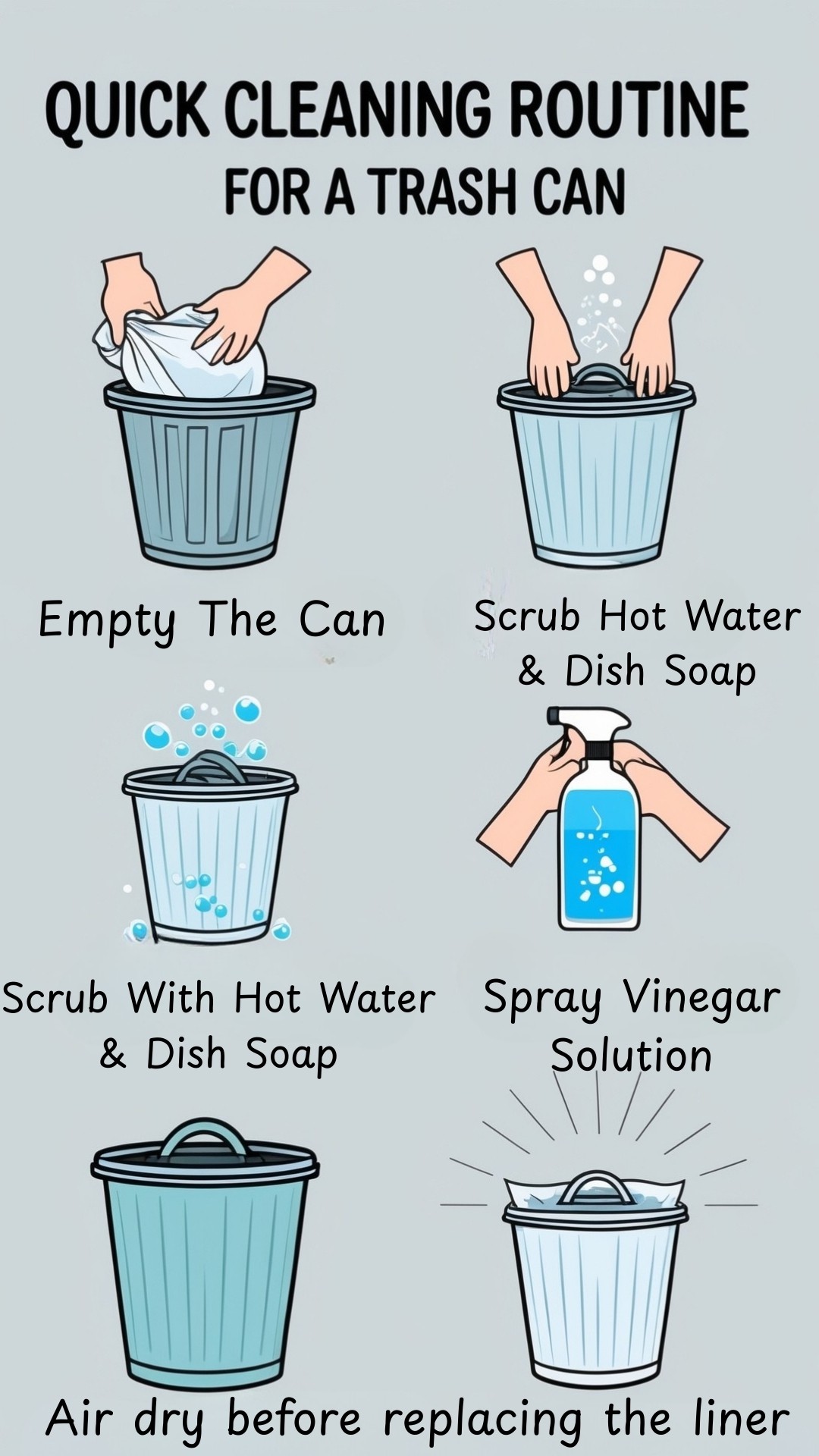 Quick Cleaning Routine for a Trash Can