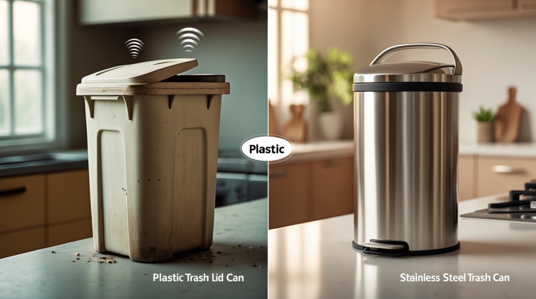 Trash Can sleek and odor-controlling features