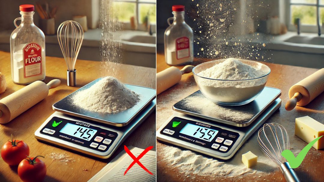 Weighing Ingredients Without Using a Container or Tray Weighing Ingredients Without Using a Container or Tray on Kitchen Scale