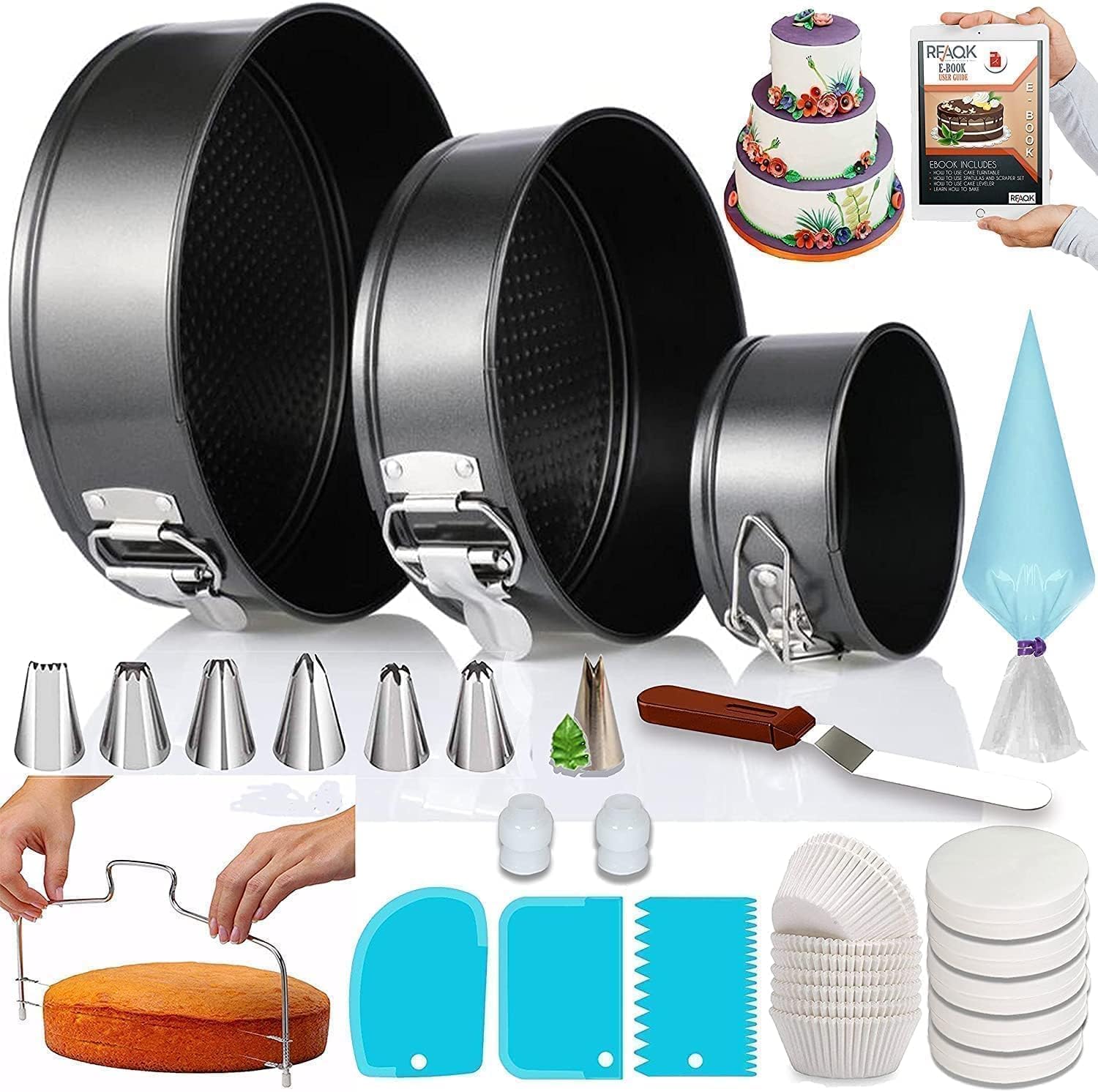 RFAQK Cake Pan Sets RFAQK 100pcs Cake Pan Sets