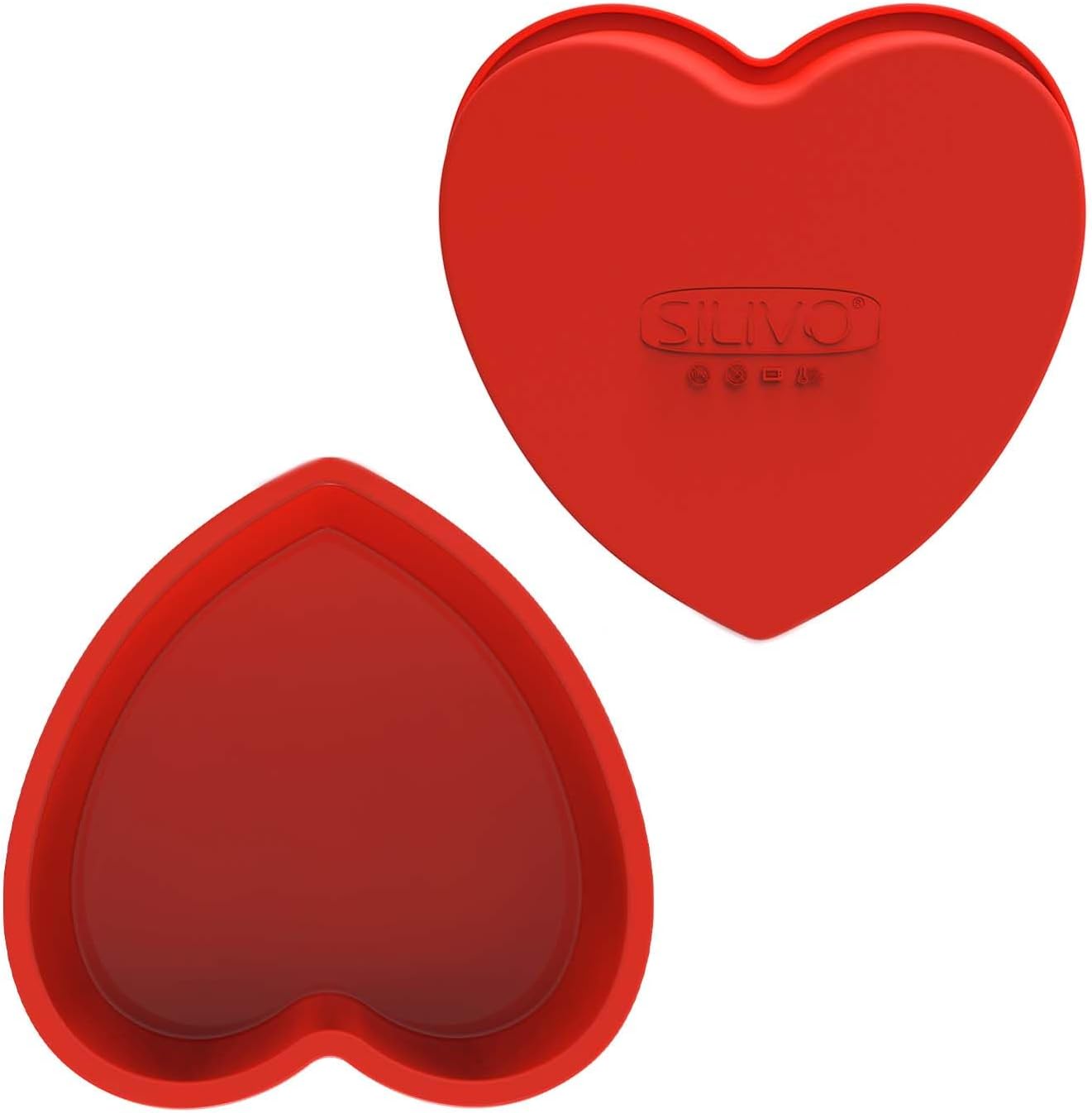 SILIVO Heart Shaped Silicone Cake Pans SILIVO Heart Shaped Silicone Cake Pans