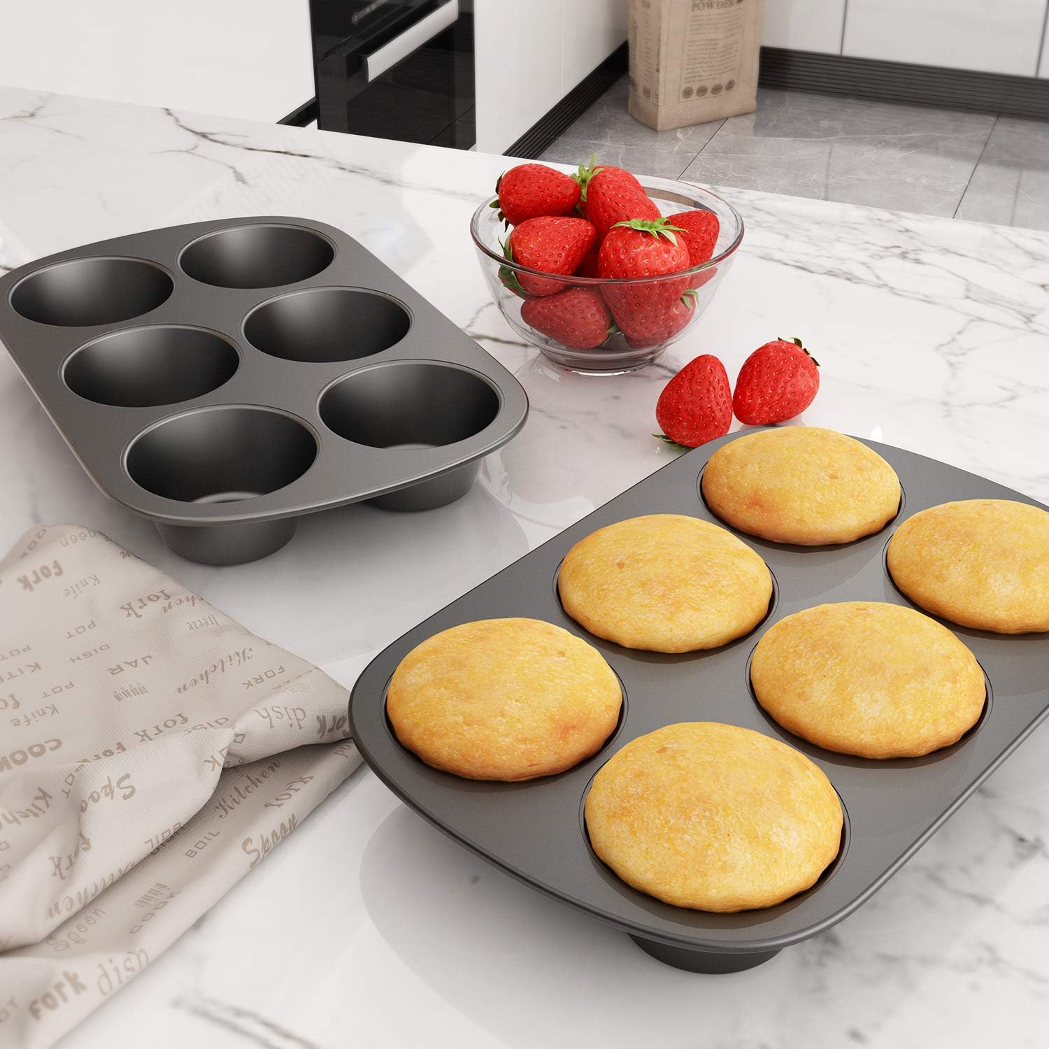 Tiawudi 3 Pack Nonstick Muffin Pan