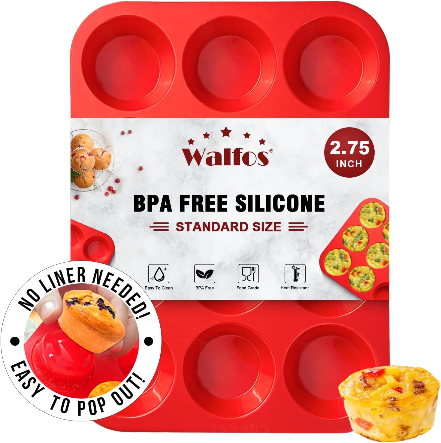 Walfos Silicone Muffin Pan