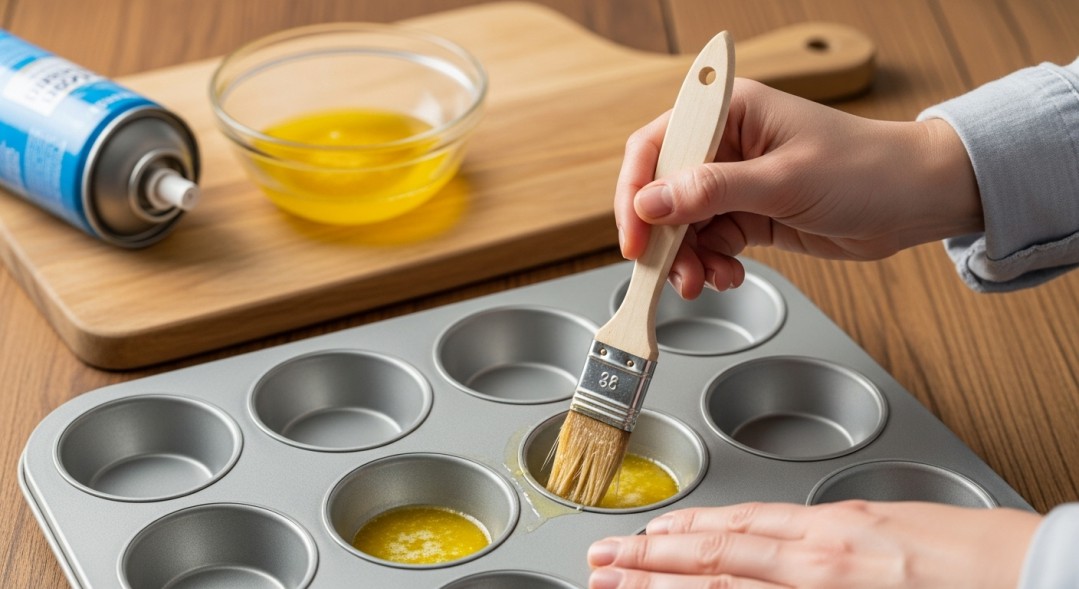 Butter-Coating the Muffin Cups Butter-Coating the Muffin Cups