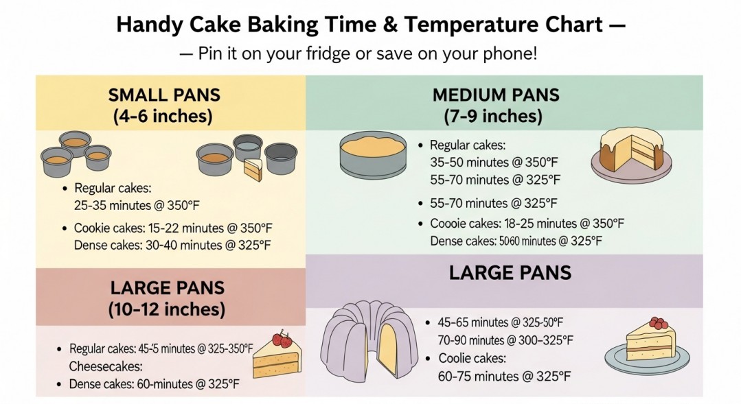 Cake Baking Time & Temperature Chart