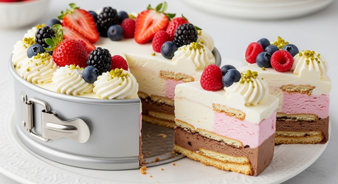 Elegant Ice Cream Cake Presentation