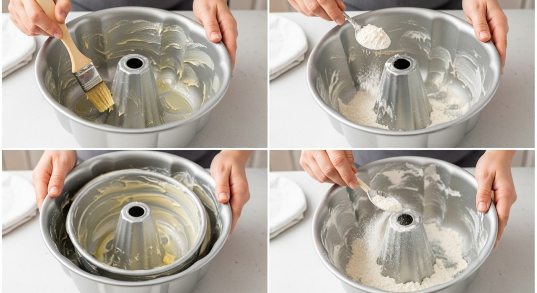 Greasing and Flourishing a Bundt Pan