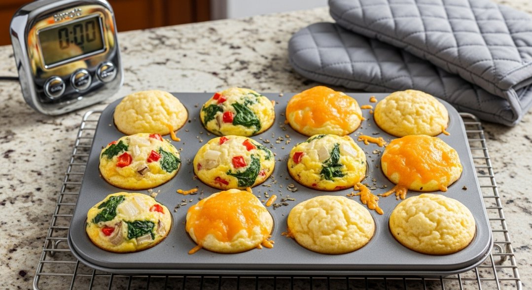 Grid of Freshly Baked Variety Egg Muffins Grid of Freshly Baked Variety Egg Muffins
