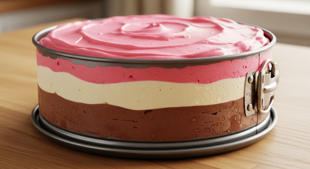 Ice Cream Layers In Springform Pan