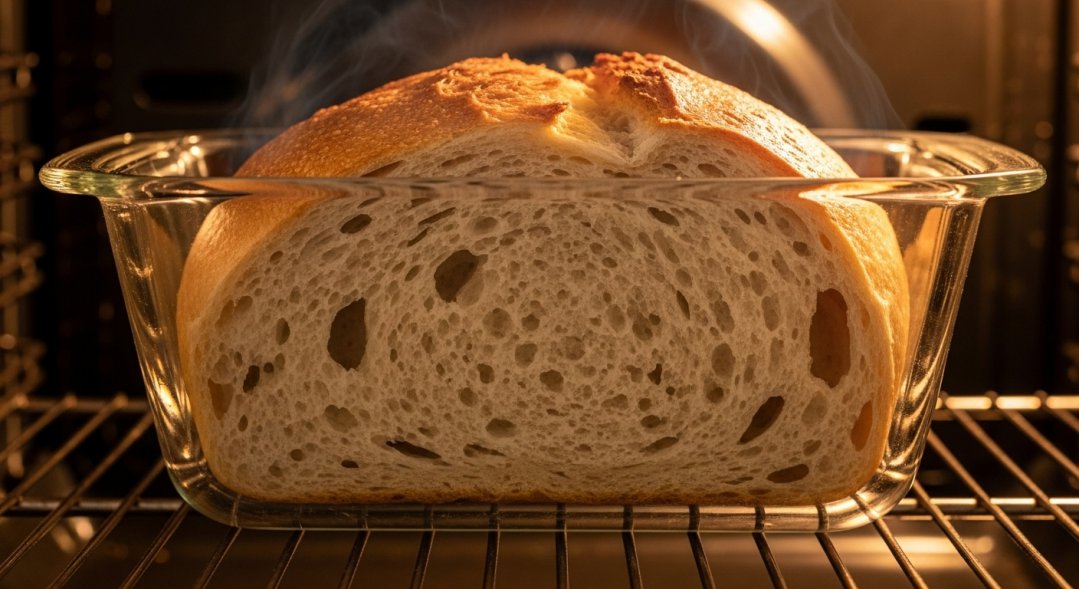 Loaf Baking In Glass Pan