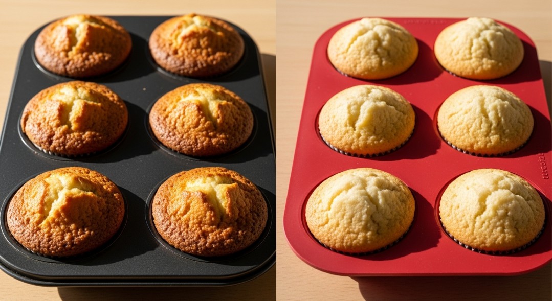 Muffins Baked in Metal and Silicone Muffins Baked in Metal and Silicone