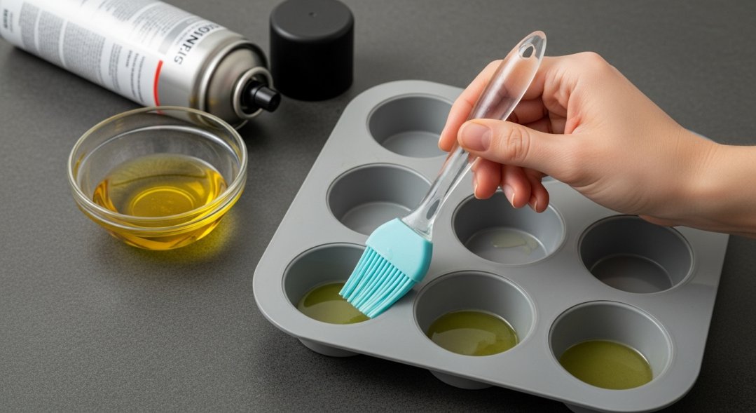 Pastry Brush Greasing Muffin Pan