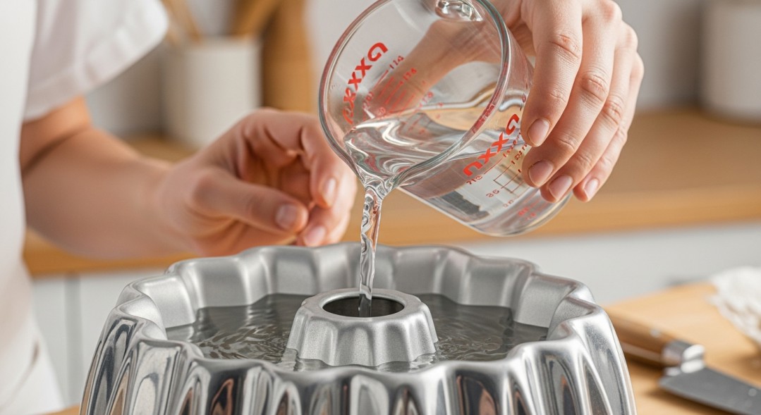 Pouring Water Into Bundt Pan