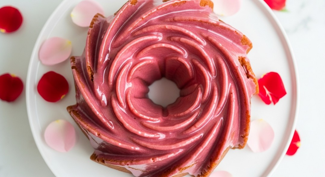 Rose Bundt Cake With Pink Glaze