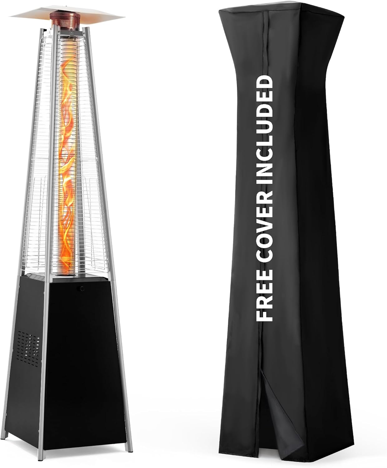 Pamapic Patio Heater with Cover, 48,000 BTU